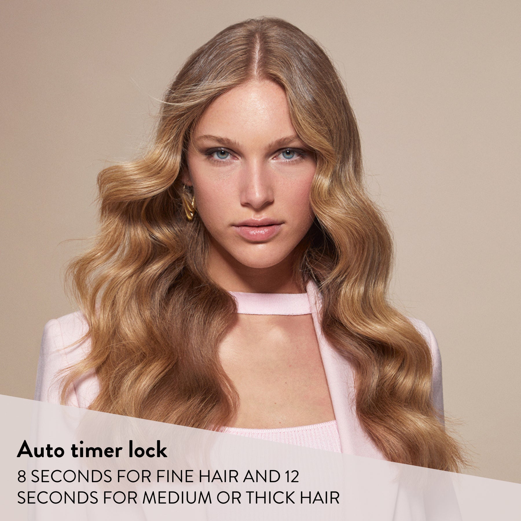 Bellissima Glam Waves Hair Wand has a auto-timer lock