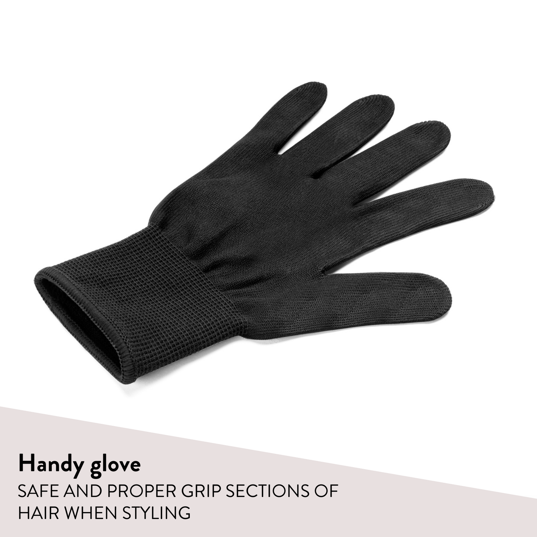 The Bellissima Glam Waves Hair Wand comes with a handy glove for safety when styling