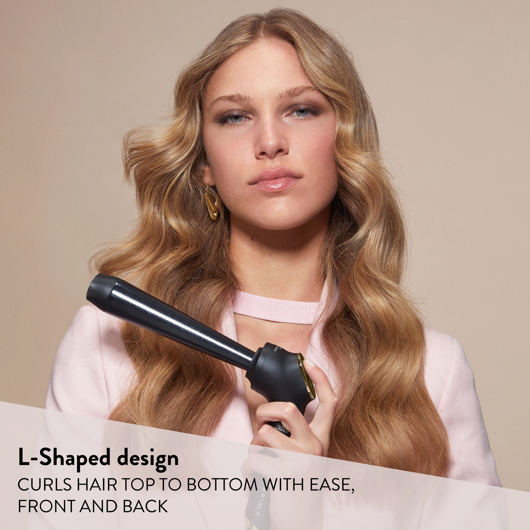 Glam Waves Hair Wand has a L-Shaped design