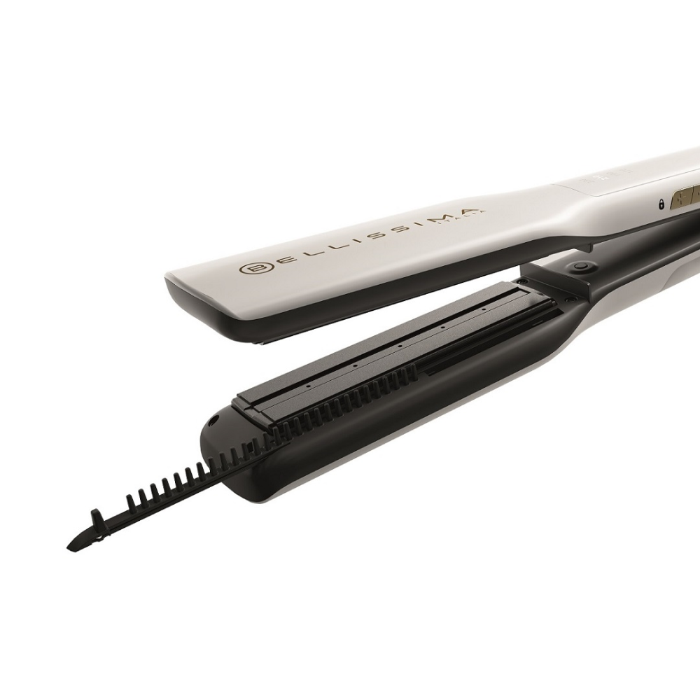 Bellissima Steam Elixir Hair Straighteners close up of the tooth comb