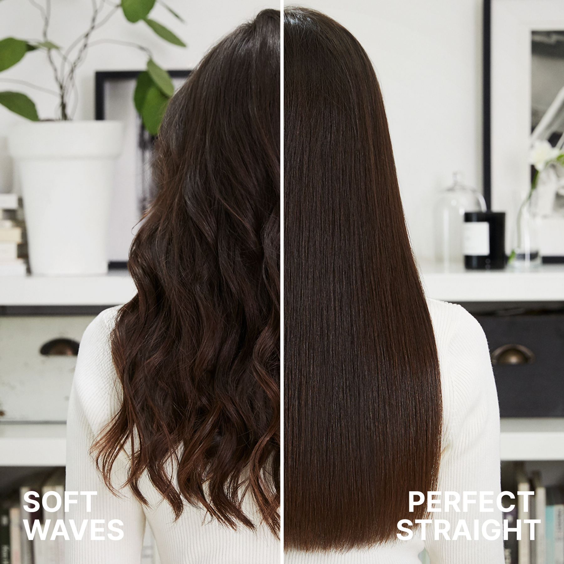 Steam Elixir Straighteners showing off soft waves and perfectly straight hair