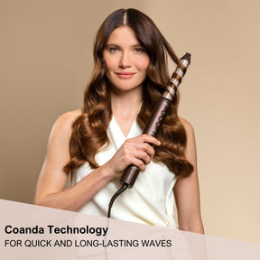 Woman using the Prodigy Air Styler with Coanda Technology for lasting waves