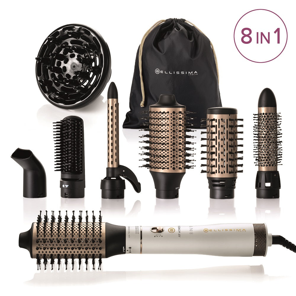 Bellissima Air Wonder 8 in 1 Hot Air Styler Accessories and Pouch